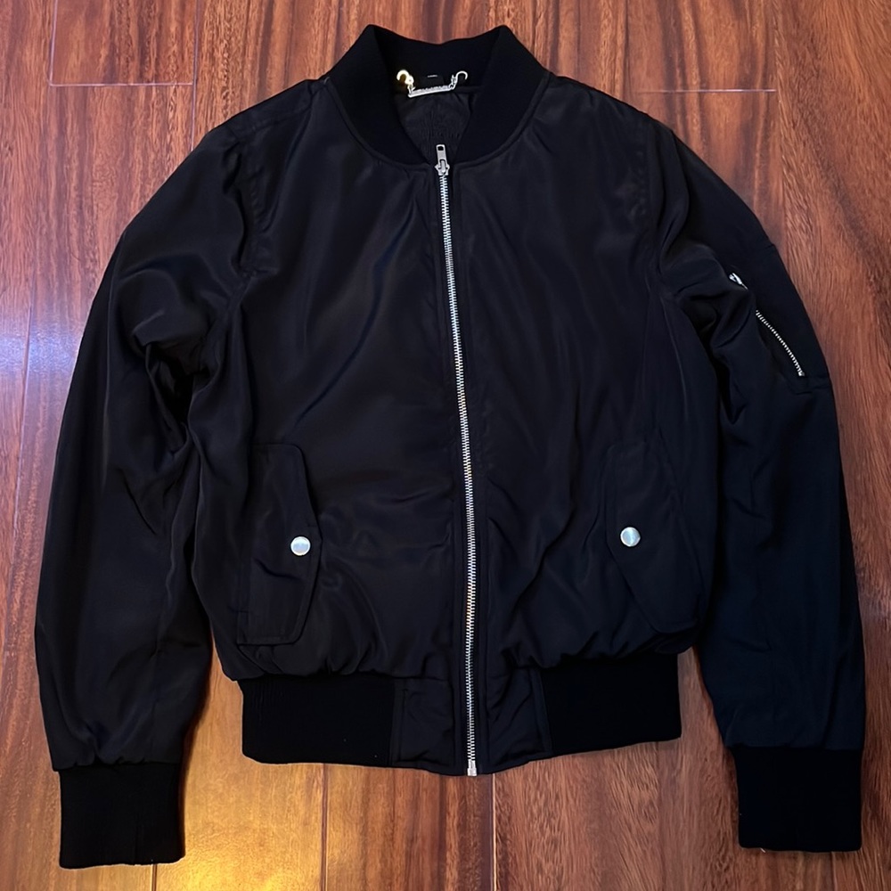 Black Bomber Jacket Jou Jou Adult Small